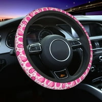 Капак на волана на автомобила, Paisley Pink Design Retro Art Неплъзгащ се джип камион Универсален еластичен протектор на волана
