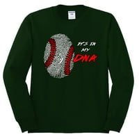 Дивият Боби, бейзболният отпечатък е в ДНК-то ми, спорт, Мъжка риза с дълъг ръкав, горско зелено, 3х-голям