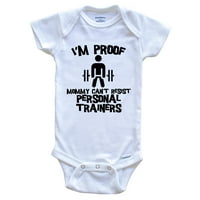 'm Proof Mommy не може да устои на личните обучители смешно лично обучение бебешки боди, 3- месеца бяло