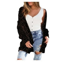 Дамски моден цвят Dot Cardigan с джобно яке за пуловер с дълъг ръкав hot6sl4492598