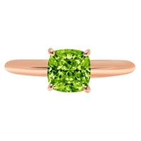 2.5 КТ възглавница нарязани зелен естествен перидот 14к розово злато годишнина годежен пръстен размер 4